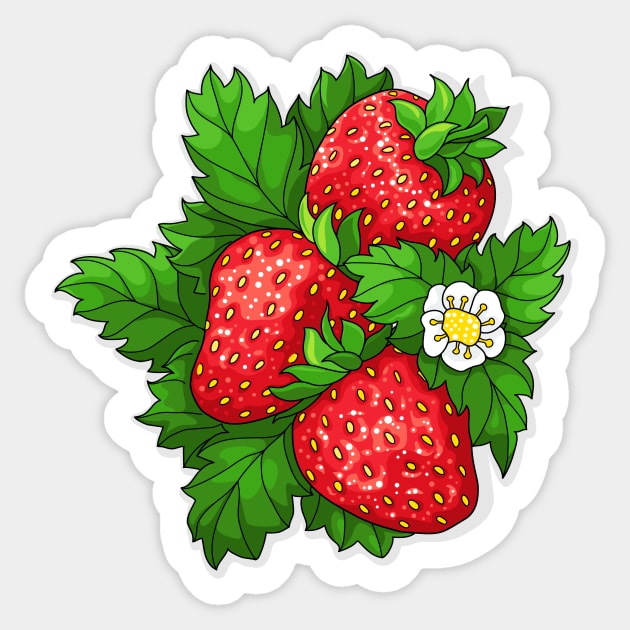 Ripe juicy strawberries Sticker by kavalenkava